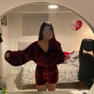 Off shoulder velvet dress/ jumper